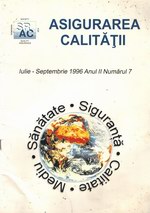 Asigurarea Calităţii - Quality Assurance, Anul II, Numărul 7, Iulie-Septembrie 1996