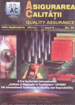 Asigurarea Calităţii - Quality Assurance, Anul X, Numărul 39, Iulie-Septembrie 2004