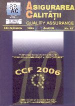 Asigurarea Calităţii - Quality Assurance, Anul XII, Numărul 47, Iulie-Septembrie 2006