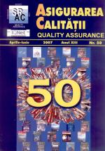 Asigurarea Calităţii - Quality Assurance, Anul XIII, Numărul 50, Aprilie-Iunie 2007