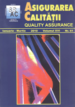 Asigurarea Calităţii - Quality Assurance, Anul XVI, Numărul 61, Ianuarie-Martie 2010