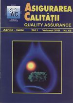 Asigurarea Calităţii - Quality Assurance, Anul XVII, Numărul 66, Aprilie-Iunie 2011