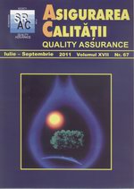 Asigurarea Calităţii - Quality Assurance, Anul XVII, Numărul 67, Iulie-Septembrie 2011