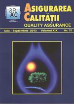 Asigurarea Calităţii - Quality Assurance, Anul XIX, Numărul 75, Iulie-Septembrie 2013