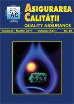 Asigurarea Calităţii - Quality Assurance, Anul XXIII, Numărul 89, Ianuarie-Martie 2017