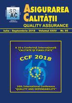 Asigurarea Calităţii - Quality Assurance, Anul XXIV, Numărul 95, Iulie-Septembrie 2018