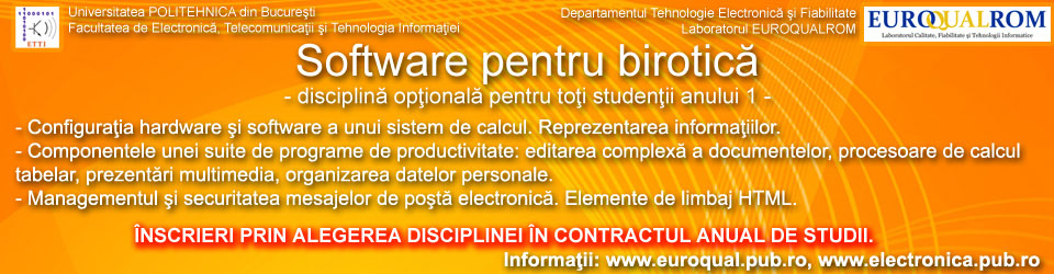 Curs "Software pentru birotică"